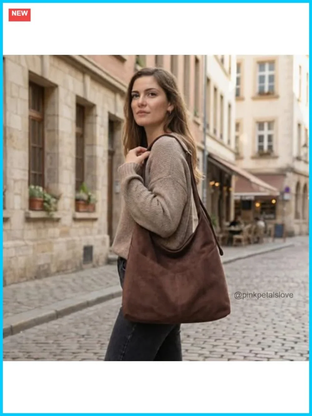 Large Slouchy Hobo Shoulder Bag Vegan Leather Crossbody Tote